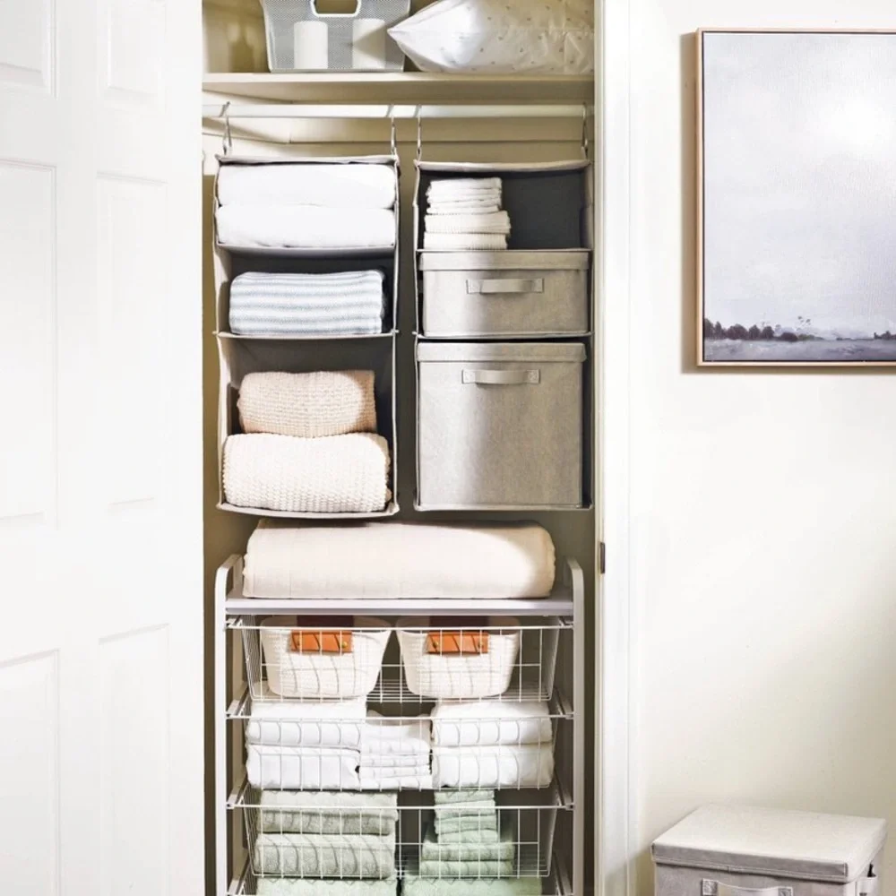 NWT Made By Design Gray Hanging Closet Organizer with Hooks